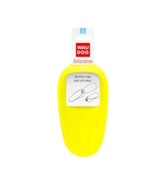 Поилка-насадка на бутылку для собак и кошек WAUDOG Silicone желтая, 165х90 мм