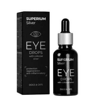 Капли для кошек и собак Superium Сильвер для гигиены глаз, с коллоидным серебром, 30 мл