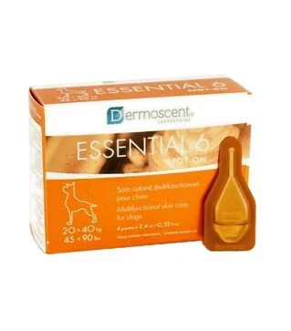 Капли для собак Dermoscent Essential 6 для ухода за кожей и шерстью, на вес 20-40 кг, 4 шт