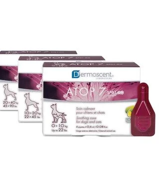 Краплі для собак і котів Dermoscent ATOP 7 для догляду за шкірою, на вагу 20-40 кг, 4 шт