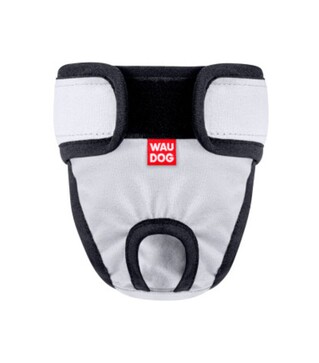 Трусы гигиенические для кошек и собак WAUDOG Vet на липучках, серые, S, 34-42х11 см