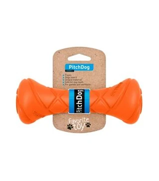 Игрушка для собак PitchDog Гантель для апортировки, оранжевая, 19х7 см