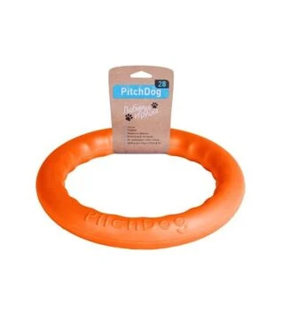 Игрушка для собак PitchDog 30 Кольцо для апортировки, оранжевое, 28 см