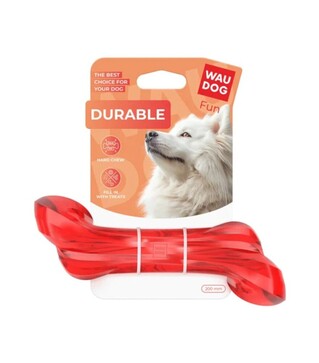 Іграшка для собак WAUDOG Fun Durable Кістка гумова, червона, 20 см