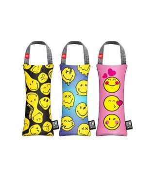 Іграшка для собак WAUDOG Fun Смайли на блакитному, з пищалкою, 9х21 см