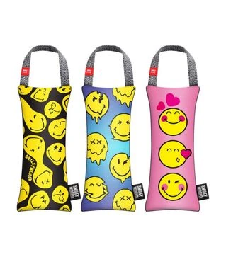 Игрушка для собак WAUDOG Fun Смайлы на черном, с пищалкой, 7х16 см