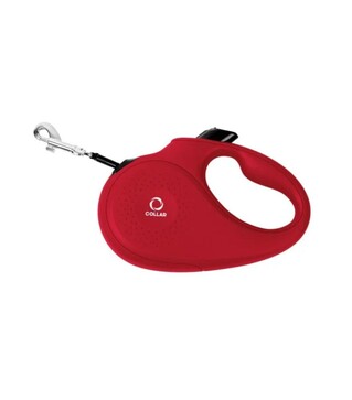Поводок-рулетка для собак CoLLaR до 25 кг, светоотражающий, красный, 5 м