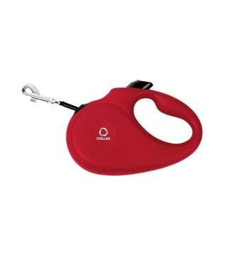 Повідець-рулетка для собак CoLLaR до 50 кг, світловідбивний, червоний, 5 м
