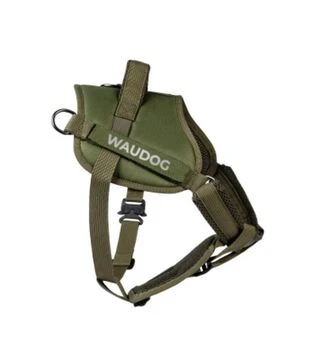 Шлея для служебных собак WAUDOG PRO-2 обхват 35-45 см, светоотражающая, металлический фастекс, хаки