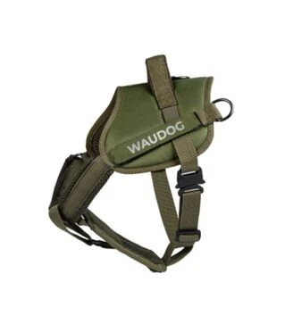 Шлея для службових собак WAUDOG PRO-2 обхват 55-75 см, світловідбивна, металевий фастекс, хакі