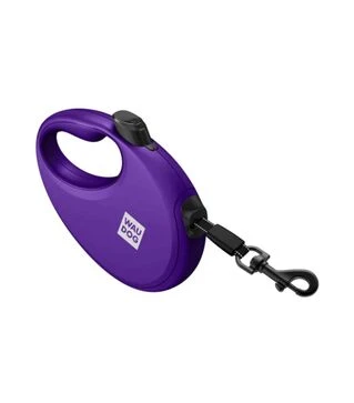 Повідець-рулетка для собак WAUDOG R-leash до 12 кг, світловідбивний, з контейнером для пакетів, фіолетовий, 3 м