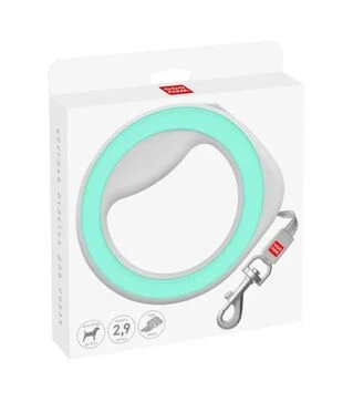 Повідець-рулетка для собак WAUDOG R-leash до 40 кг, круглої форми, світловідбивний, салатовий, 2,9 м