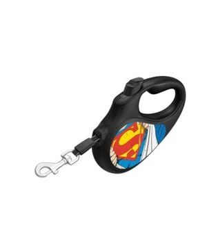 Поводок-рулетка для собак WAUDOG R-leash Супермен Герой, до 50 кг, светоотражающий, черный, 5 м