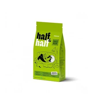 Сухий корм для котів Half&amp;Half для чутливого травлення з індичкою, 2 кг