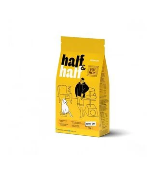 Сухий корм для котів Half&amp;Half з яловичиною, 2 кг