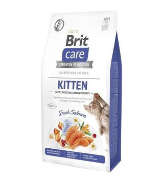Беззерновий сухий корм для кошенят Brit Care Cat Grain Free Kitten для міцного імунітету, з лососем, 7 кг