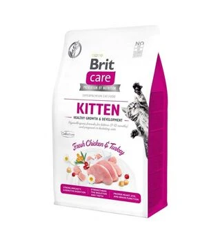 Беззерновий сухий корм для кошенят Brit Care Cat Grain Free Kitten для здорового зростання та розвитку, 400 г