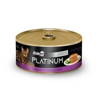 Вологий корм для котів AnimAll Platinum паштет з качкою, 70 г