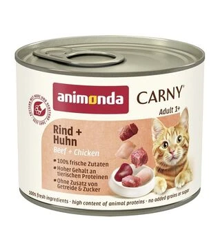 Беззерновий вологий корм для котів Animonda Carny Adult з яловичиною та куркою, 200 г