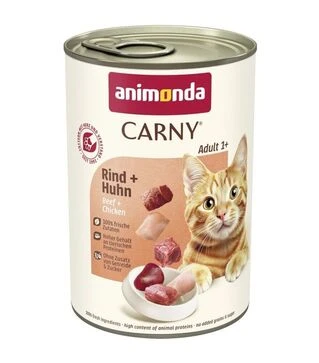 Беззерновий вологий корм для котів Animonda Carny Adult з яловичиною та куркою, 400 г