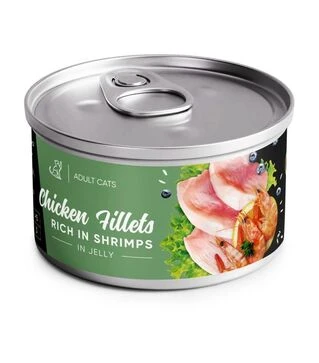 Вологий корм для котів Savory філе курки з креветками в желе, 70 г