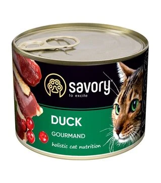 Вологий корм для котів Savory з качкою, 200 г