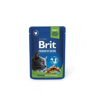 Вологий корм для стерилізованих котів Brit Premium з куркою, 100 г