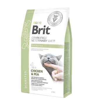 Лікувальний сухий корм для котів Brit VetDiets GF Diabetes при цукровому діабеті, з куркою та горохом, 2 кг