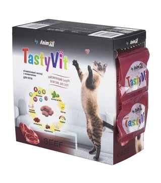 Витамизированное лакомство для кошек AnimAll TastyVit с говядиной, 600 шт