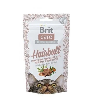 Ласощі для котів Brit Care Functional Snack Hairball для виведення шерсті, з качкою, 50 г
