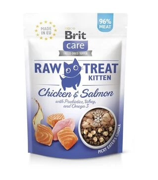 Ласощі для кошенят Brit Raw Treat Freeze-Dried Kitten з куркою та лососем, 40 г