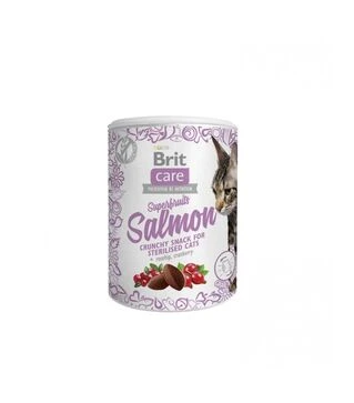 Ласощі для стерилізованих котів Brit Care Superfruits з лососем, шипшиною та журавлиною, 100 г