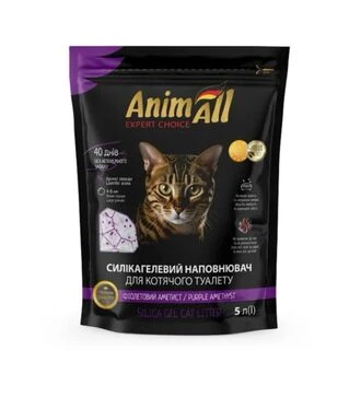 Наповнювач для котячих туалетів AnimAll Premium Кристали аметисту, силікагелевий, 2,1 кг