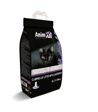 Наполнитель для кошачьих туалетов AnimAll бентонитовый с ароматом лаванды, 5 кг