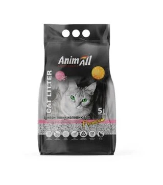 Наполнитель для кошачьих туалетов AnimAll Premium Baby Powder бентонитовый с ароматом детской пудры, 5 л