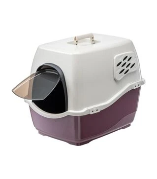 Туалет закрытый под наполнитель для кошек AnimAll фиолетовый, 52х37х48 см