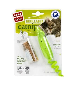 Игрушка для кошек GiGwi Refillable Catnip Мышка резиновая, 16,5 см