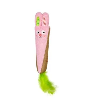 Игрушка для кошек GiGwi Rookie Hunter Кролик розовый с шуршанием, 38 см