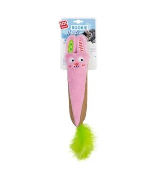 Игрушка для кошек GiGwi Rookie Hunter Кролик розовый с шуршанием, 38 см