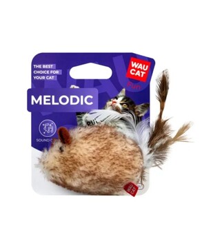 Игрушка для кошек WAUCAT Fun Melodic Мышка со звуковым чипом, 13 см