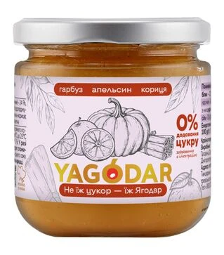 Джем Yagodar тыква-апельсин-корица без сахара 210 г