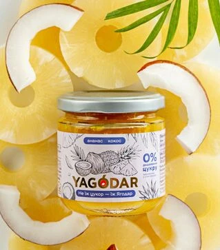 Джем Yagodar ананас-кокос без цукру, 210 г