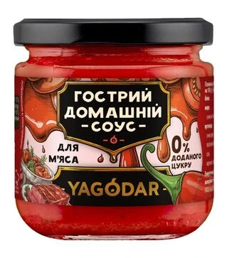 Томатный соус Yagodar для мяса острый без сахара 200 г
