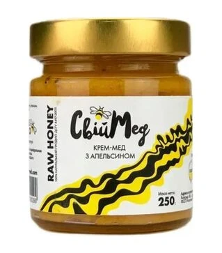 Крем-мед с апельсином Свой мед, 250 г стекло