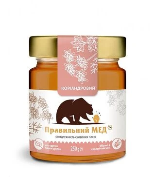 Мед коріандровий Правильний мед, 250 г скло