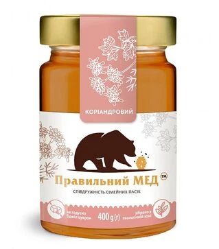 Мед коріандровий Правильний мед, 400 г скло