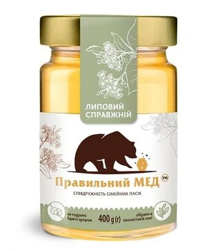 Мед липовий Правильний мед, 400 г скло