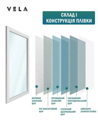 Пленка на окна декоративная матовая Vela, 280 мкм, 1х4,2 м