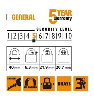 Замок навісний Horst 40мм (HR-B1-40E)