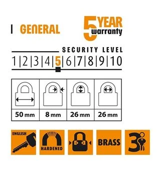 Замок навісний Horst 50мм (HR-B1-50E)